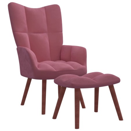 vidaXL Relaxsessel mit Hocker Rosa Samt