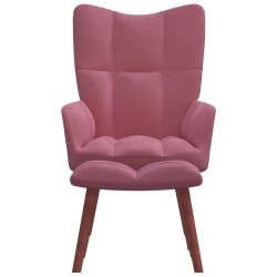 vidaXL Relaxsessel mit Hocker Rosa Samt