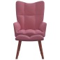 vidaXL Relaxsessel mit Hocker Rosa Samt vidaXL Relaxsessel mit Hocker Rosa Samt