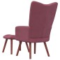 vidaXL Relaxsessel mit Hocker Rosa Samt vidaXL Relaxsessel mit Hocker Rosa Samt