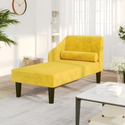 vidaXL Chaiselongue mit Nackenrolle Gelb Samt