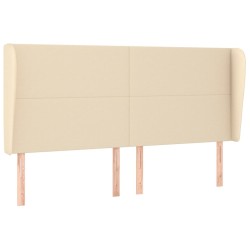 vidaXL Kopfteil mit Ohren Creme 163x23x118/128 cm Stoff
