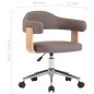vidaXL Drehbarer Bürostuhl Taupe Bugholz und Stoff vidaXL Drehbarer Bürostuhl Taupe Bugholz und Stoff