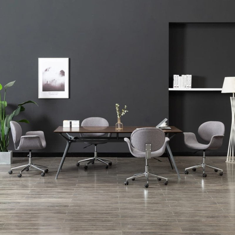 Drehbare Esszimmerstühle 4 Stk. Grau Stoff Drehbare Esszimmerstühle 4 Stk. Grau Stoff