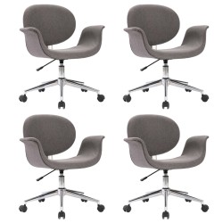 Drehbare Esszimmerstühle 4 Stk. Grau Stoff