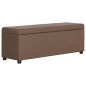 vidaXL Bank mit Staufach 116 cm Braun Polyester vidaXL Bank mit Staufach 116 cm Braun Polyester