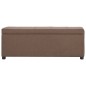 vidaXL Bank mit Staufach 116 cm Braun Polyester vidaXL Bank mit Staufach 116 cm Braun Polyester