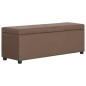 vidaXL Bank mit Staufach 116 cm Braun Polyester vidaXL Bank mit Staufach 116 cm Braun Polyester