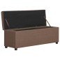 vidaXL Bank mit Staufach 116 cm Braun Polyester vidaXL Bank mit Staufach 116 cm Braun Polyester