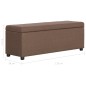 vidaXL Bank mit Staufach 116 cm Braun Polyester vidaXL Bank mit Staufach 116 cm Braun Polyester