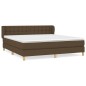 vidaXL Boxspringbett mit Matratze Dunkelbraun 180x200 cm Stoff vidaXL Boxspringbett mit Matratze Dunkelbraun 180x200 cm Stoff