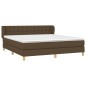 vidaXL Boxspringbett mit Matratze Dunkelbraun 180x200 cm Stoff vidaXL Boxspringbett mit Matratze Dunkelbraun 180x200 cm Stoff