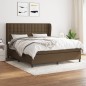 vidaXL Boxspringbett mit Matratze Dunkelbraun 180x200 cm Stoff vidaXL Boxspringbett mit Matratze Dunkelbraun 180x200 cm Stoff
