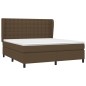 vidaXL Boxspringbett mit Matratze Dunkelbraun 180x200 cm Stoff vidaXL Boxspringbett mit Matratze Dunkelbraun 180x200 cm Stoff