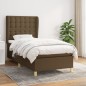 vidaXL Boxspringbett mit Matratze Dunkelbraun 90x200 cm Stoff vidaXL Boxspringbett mit Matratze Dunkelbraun 90x200 cm Stoff