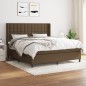 vidaXL Boxspringbett mit Matratze Dunkelbraun 180x200 cm Stoff vidaXL Boxspringbett mit Matratze Dunkelbraun 180x200 cm Stoff