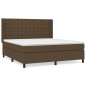 vidaXL Boxspringbett mit Matratze Dunkelbraun 180x200 cm Stoff vidaXL Boxspringbett mit Matratze Dunkelbraun 180x200 cm Stoff