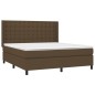 vidaXL Boxspringbett mit Matratze Dunkelbraun 180x200 cm Stoff vidaXL Boxspringbett mit Matratze Dunkelbraun 180x200 cm Stoff