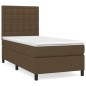 vidaXL Boxspringbett mit Matratze Dunkelbraun 90x200 cm Stoff vidaXL Boxspringbett mit Matratze Dunkelbraun 90x200 cm Stoff