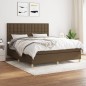 vidaXL Boxspringbett mit Matratze Dunkelbraun 180x200 cm Stoff vidaXL Boxspringbett mit Matratze Dunkelbraun 180x200 cm Stoff
