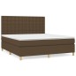vidaXL Boxspringbett mit Matratze Dunkelbraun 180x200 cm Stoff vidaXL Boxspringbett mit Matratze Dunkelbraun 180x200 cm Stoff