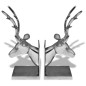 vidaXL Buchstützen Hirsch 2 Stk. Aluminium Silbern vidaXL Buchstützen Hirsch 2 Stk. Aluminium Silbern