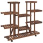 vidaXL Blumenständer mit Rollen 110x25x115 cm Massivholz Tanne vidaXL Blumenständer mit Rollen 110x25x115 cm Massivholz Tanne