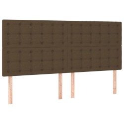 vidaXL Kopfteile 4 Stk. Dunkelbraun 90x5x78/88 cm Stoff