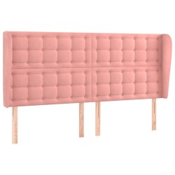 vidaXL Kopfteil mit Ohren Rosa 163x23x118/128 cm Samt