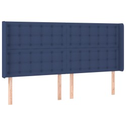 vidaXL Kopfteil mit Ohren Blau 163x16x118/128 cm Stoff