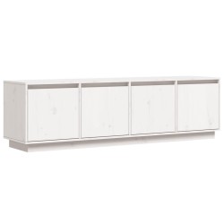 vidaXL TV-Schrank Weiß 156x37x45 cm Massivholz Kiefer