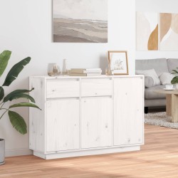 vidaXL Sideboard Weiß 110x34x75 cm Massivholz Kiefer