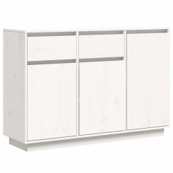 vidaXL Sideboard Weiß 110x34x75 cm Massivholz Kiefer