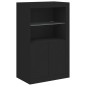 vidaXL Beistellschrank mit LED-Leuchten Schwarz Holzwerkstoff vidaXL Beistellschrank mit LED-Leuchten Schwarz Holzwerkstoff