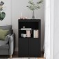 vidaXL Beistellschrank mit LED-Leuchten Schwarz Holzwerkstoff vidaXL Beistellschrank mit LED-Leuchten Schwarz Holzwerkstoff