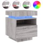 vidaXL Nachttisch mit LED-Leuchten Grau Sonoma 40x39x48,5 cm vidaXL Nachttisch mit LED-Leuchten Grau Sonoma 40x39x48,5 cm