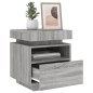 vidaXL Nachttisch mit LED-Leuchten Grau Sonoma 40x39x48,5 cm vidaXL Nachttisch mit LED-Leuchten Grau Sonoma 40x39x48,5 cm