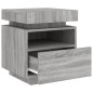 vidaXL Nachttisch mit LED-Leuchten Grau Sonoma 40x39x48,5 cm vidaXL Nachttisch mit LED-Leuchten Grau Sonoma 40x39x48,5 cm