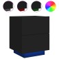 vidaXL Nachttisch mit LED-Leuchten Schwarz Holzwerkstoff vidaXL Nachttisch mit LED-Leuchten Schwarz Holzwerkstoff