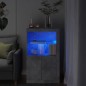 vidaXL Beistellschrank mit LED-Leuchten Betongrau Holzwerkstoff vidaXL Beistellschrank mit LED-Leuchten Betongrau Holzwerkstoff