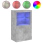 vidaXL Beistellschrank mit LED-Leuchten Betongrau Holzwerkstoff vidaXL Beistellschrank mit LED-Leuchten Betongrau Holzwerkstoff