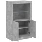 vidaXL Beistellschrank mit LED-Leuchten Betongrau Holzwerkstoff vidaXL Beistellschrank mit LED-Leuchten Betongrau Holzwerkstoff