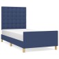 vidaXL Bettgestell mit Kopfteil Blau 80x200 cm Stoff vidaXL Bettgestell mit Kopfteil Blau 80x200 cm Stoff