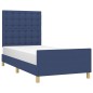 vidaXL Bettgestell mit Kopfteil Blau 80x200 cm Stoff vidaXL Bettgestell mit Kopfteil Blau 80x200 cm Stoff