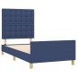 vidaXL Bettgestell mit Kopfteil Blau 80x200 cm Stoff vidaXL Bettgestell mit Kopfteil Blau 80x200 cm Stoff