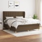 vidaXL Boxspringbett mit Matratze Dunkelbraun 180x200 cm Stoff vidaXL Boxspringbett mit Matratze Dunkelbraun 180x200 cm Stoff