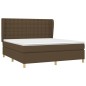 vidaXL Boxspringbett mit Matratze Dunkelbraun 180x200 cm Stoff vidaXL Boxspringbett mit Matratze Dunkelbraun 180x200 cm Stoff