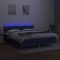 vidaXL Boxspringbett mit Matratze & LED Blau 160x200 cm Stoff vidaXL Boxspringbett mit Matratze & LED Blau 160x200 cm Stoff