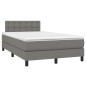 vidaXL Boxspringbett mit Matratze & LED Dunkelgrau 120x200 cm Stoff vidaXL Boxspringbett mit Matratze & LED Dunkelgrau 120x200 cm Stoff