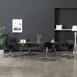 Drehbare Esszimmerstühle 4 Stk. Schwarz Kunstleder